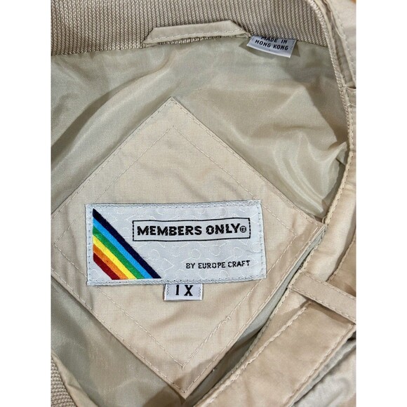 Members Only Jacket Mens XL Light Tan Beige Original Bomber Racer Retro 80s/90s - Picture 4 of 7
